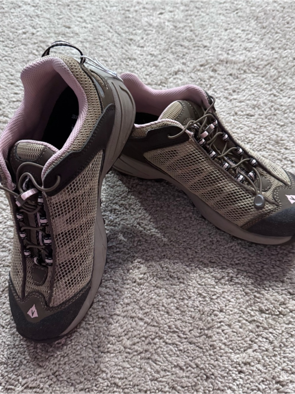 Vasque Light Brown & Pink Outdoor Hiking Walking Shoes Big Girls Size 4 Youth